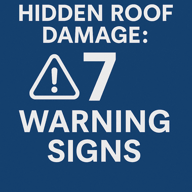 hidden roof damage sign with white letters