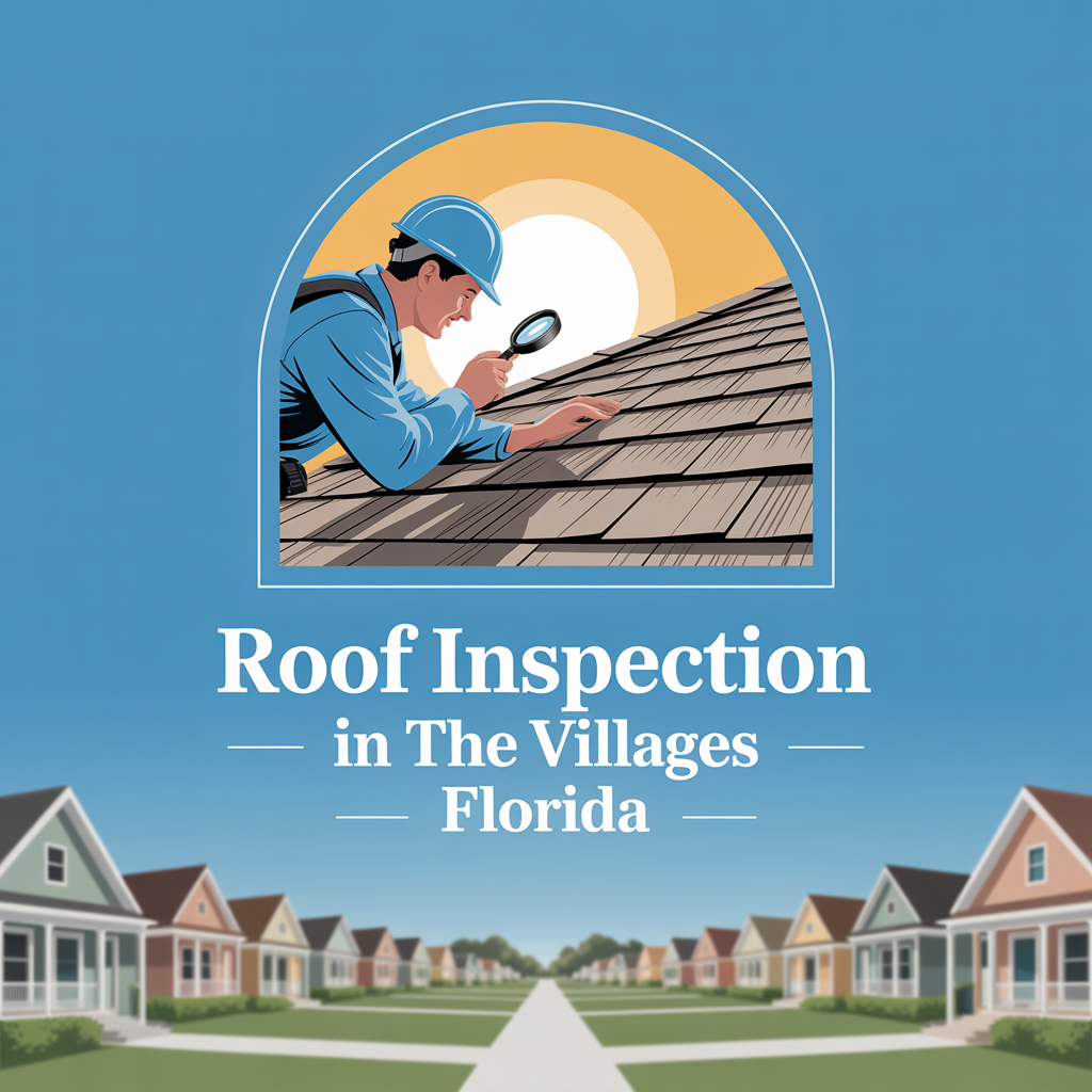 man with magnifying glass looking at a roof